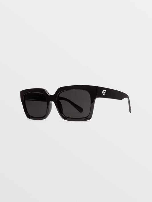 Domeinator Gloss Black Sonnenbrille (Graue Gläser) - SCHWARZ