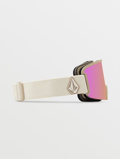 Garden Khakiest/Sand Snow Goggles (+ Bonus Yellow Chrome Lens) - PINK CHROME