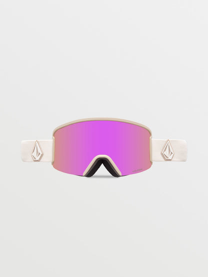 Garden Khakiest/Sand Snow Goggles (+ Bonus Yellow Chrome Lens) - PINK CHROME