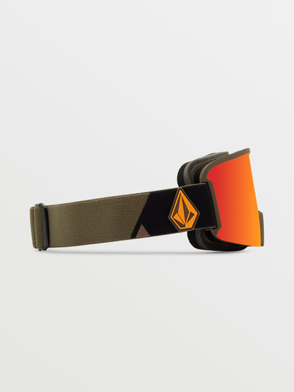 Garden Military/Gold snow mask (+ Yellow Chrome bonus screen) - RED CHROME