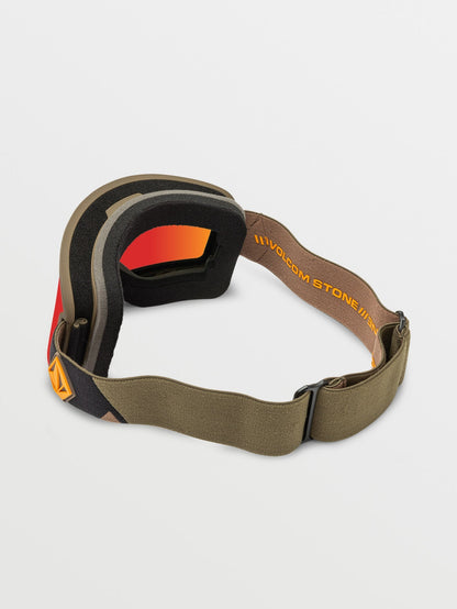 Garden Military/Gold snow mask (+ Yellow Chrome bonus screen) - RED CHROME
