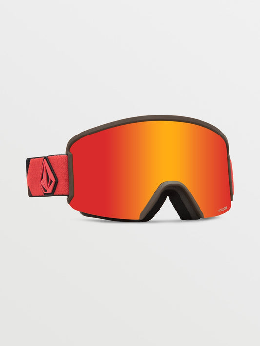 Schneemaske Garden Orange/Braun (+ Yellow Chrome Bonus-Bildschirm) - RED CHROME