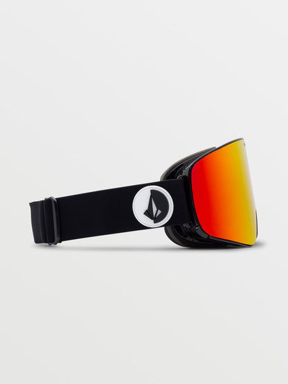 Schneemaske Odyssey Gloss Black (+ Bonuslinse) - Red Chrome