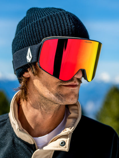Odyssey Mattschwarze Schneebrille (+ Bonuslinse – Gelb) – Rotchrom