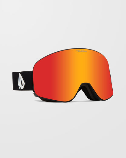 Odyssey Mattschwarze Schneebrille (+ Bonuslinse – Gelb) – Rotchrom