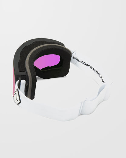 Masque de snow Odyssey Matte White (+écran bonus - Jaune) - Pink Chrome