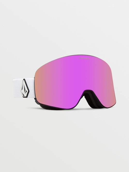 Schneemaske Odyssey Mattweiß - Pink Chrome