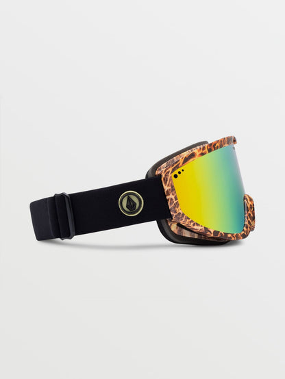 Masque de snow Footprints Giraffe/Black - Gold Chrome