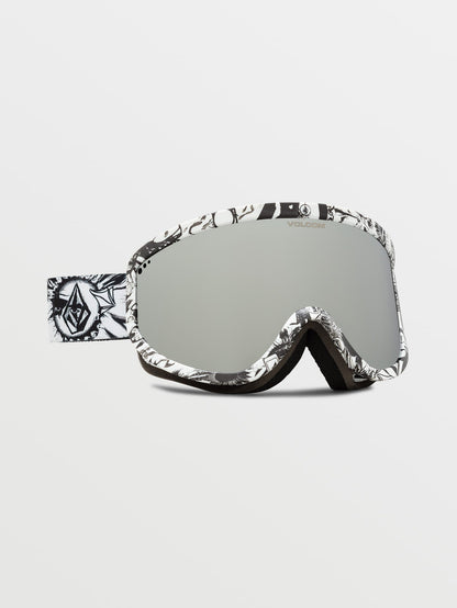 Masque de snow Footprints Op Art - Silver Chrome