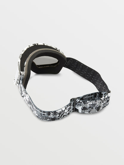 Masque de snow Footprints Op Art - Silver Chrome