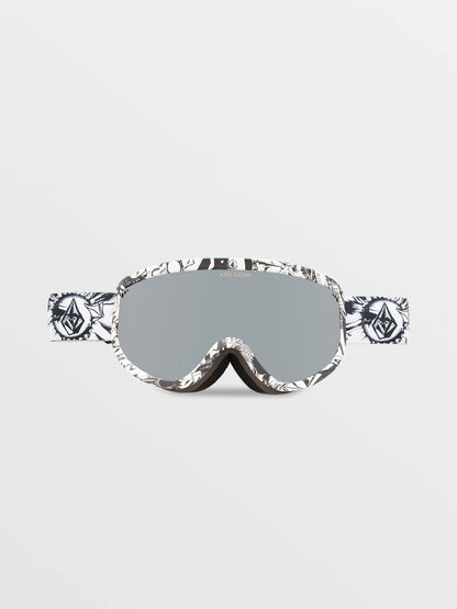 Masque de snow Footprints Op Art - Silver Chrome