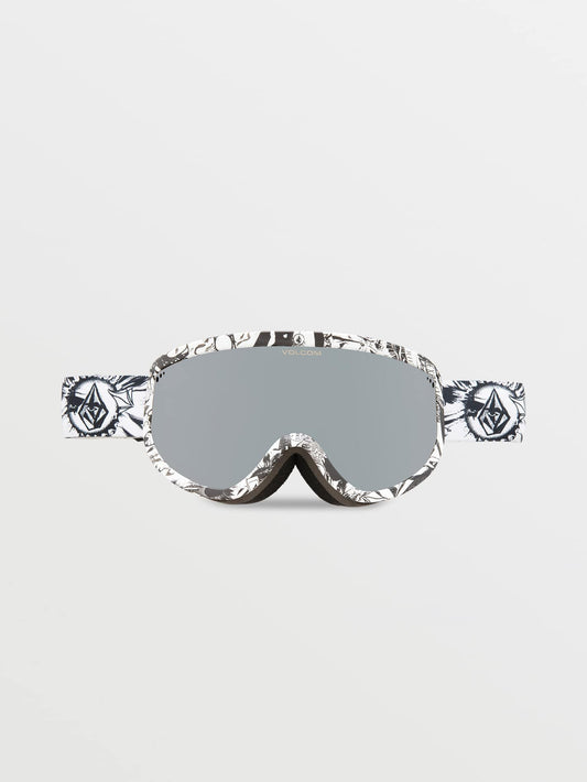Masque de snow Footprints Op Art - Silver Chrome