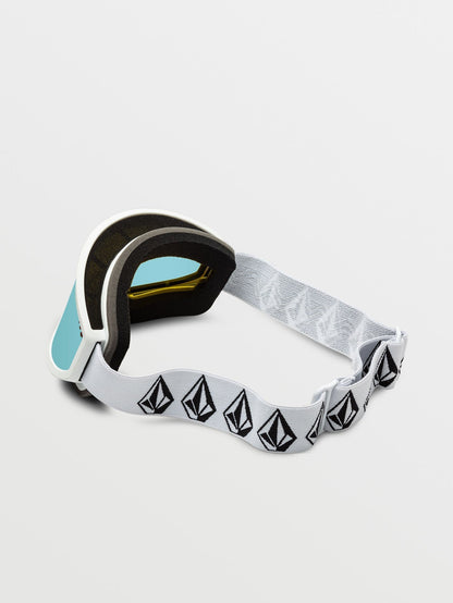 Masque de snow Footprints Matte White Stone (+écran bonus - Gris foncé) - Ice Chrome