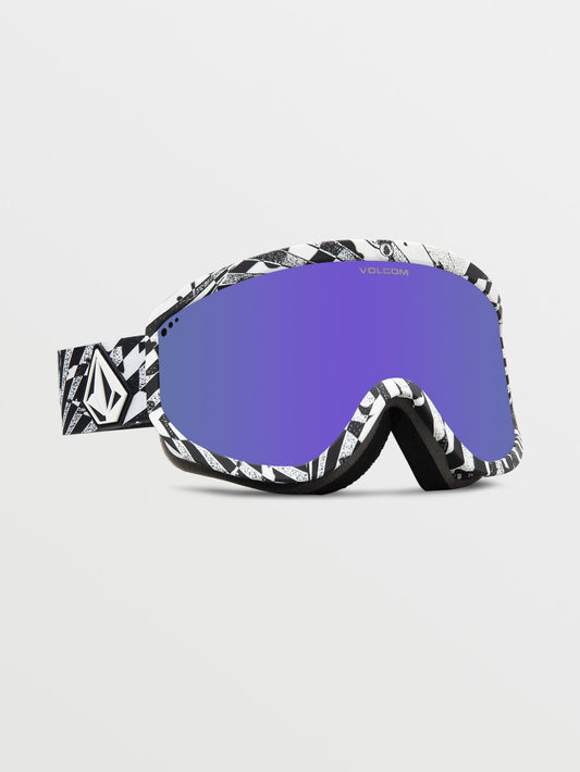 Footprints Op Art Schneebrille (+ Bonus Gelbe Chromlinse) - LILA CHROM