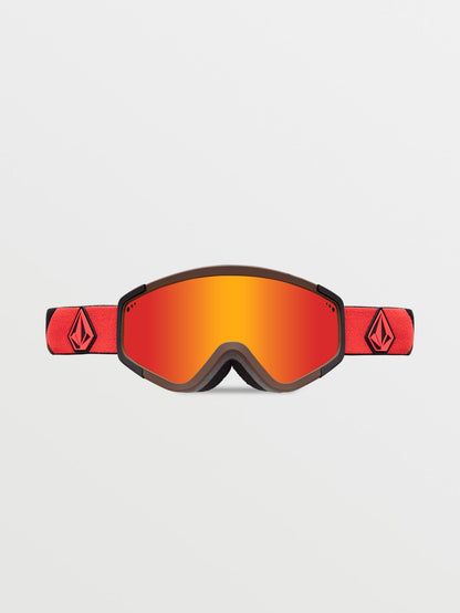 Attunga Orange/Braune Schneebrille (+ Bonus Gelbe Chromlinse) - ROTES CHROM