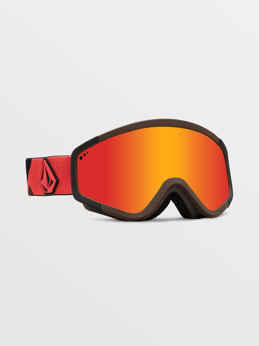 Attunga Orange/Braune Schneebrille (+ Bonus Gelbe Chromlinse) - ROTES CHROM
