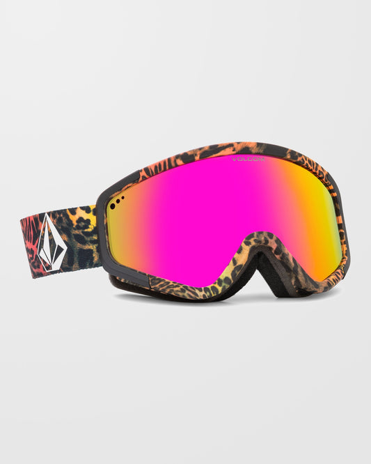 Attunga Acid Leopard Snow Goggle (+Bonus Lens - Pink) - Pink Chrome