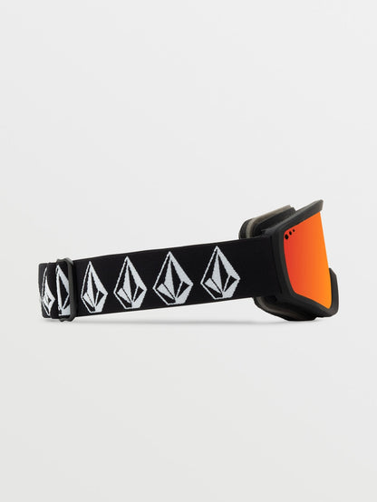 Attunga Mattschwarze Schneebrille für Kinder (+ Bonus-Gelbchromlinse) – ROTES CHROM – (Kinder)