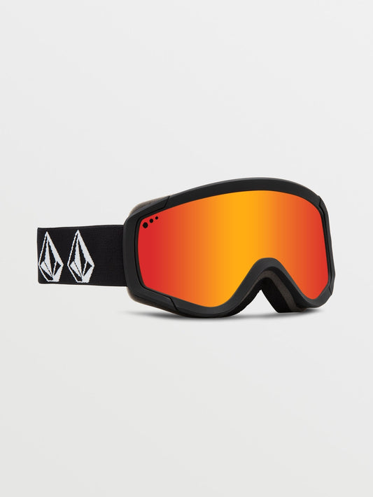 Attunga Mattschwarze Schneebrille für Kinder (+ Bonus-Gelbchromlinse) – ROTES CHROM – (Kinder)