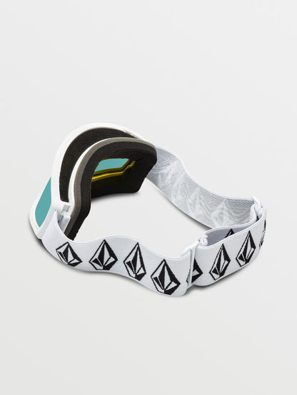 Attunga Youth Matte White Snow Goggles (+ Bonus Dark Grey Chrome Lens) - ICE CHROME - (Children)
