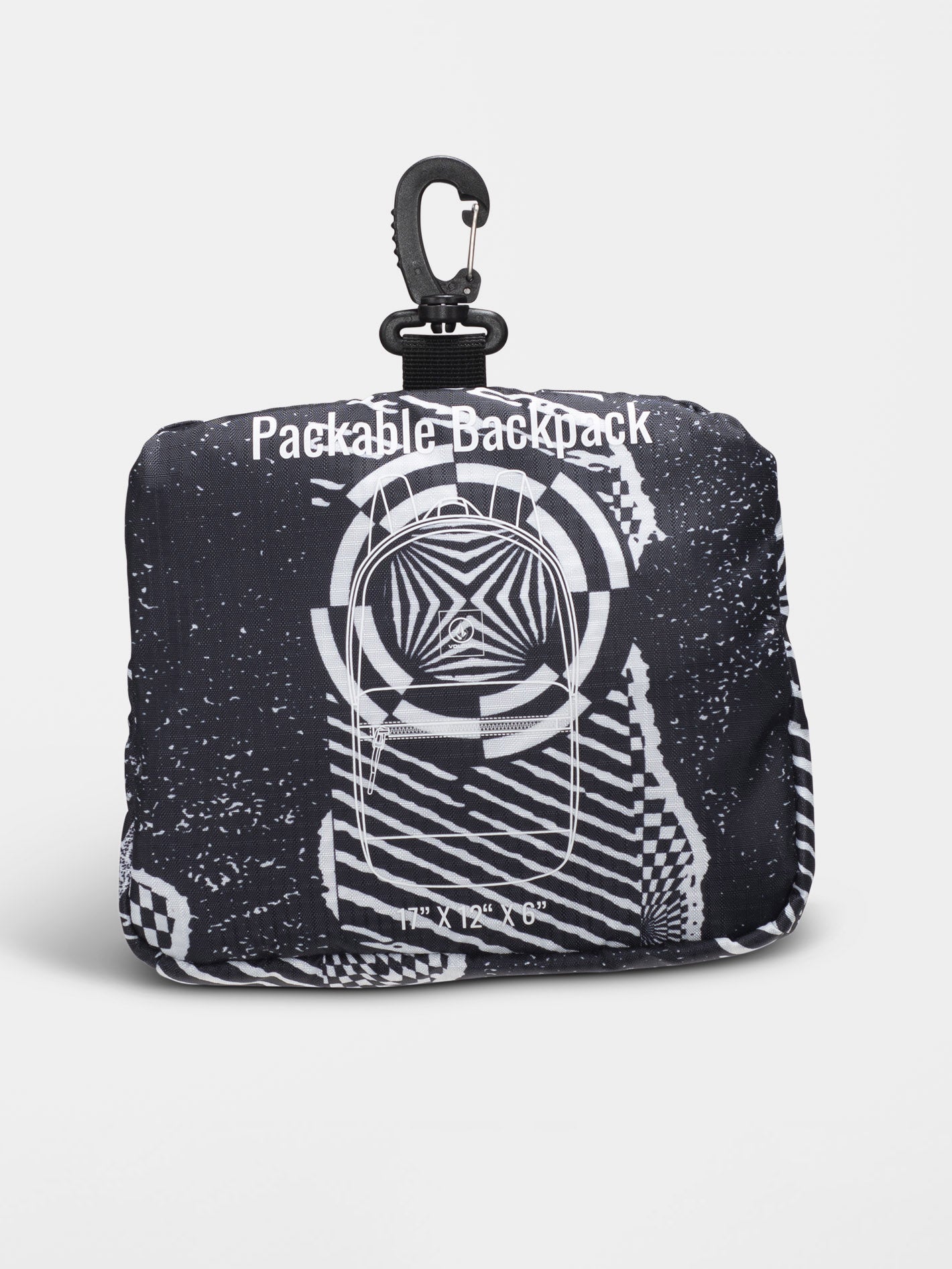 BT Packable Backpack - BLACK/WHITE