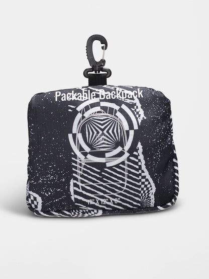 BT Packable Backpack - BLACK/WHITE