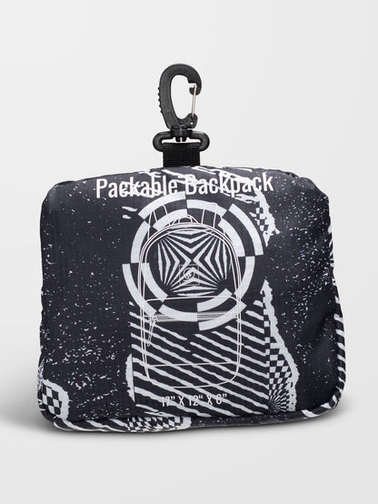 BT Packable Backpack - BLACK/WHITE
