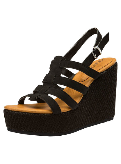 Sandales compensées High Society - Black