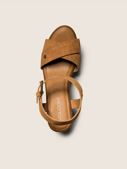 Stone Keilsandalen - Cognac