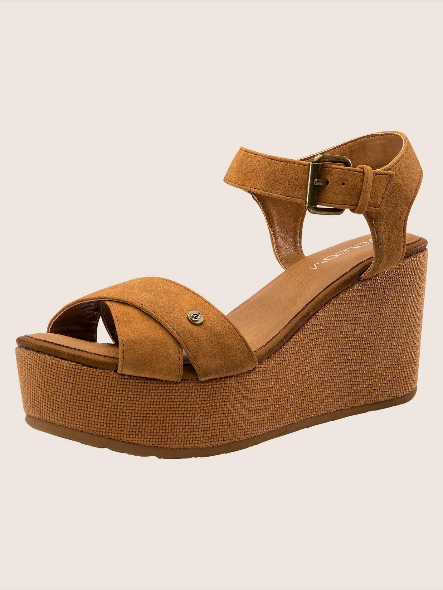 Stone Keilsandalen - Cognac