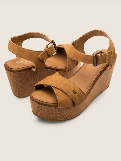 Stone Keilsandalen - Cognac