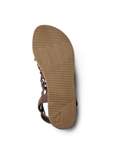 Sandalen mit Vogelmotiv - Braun