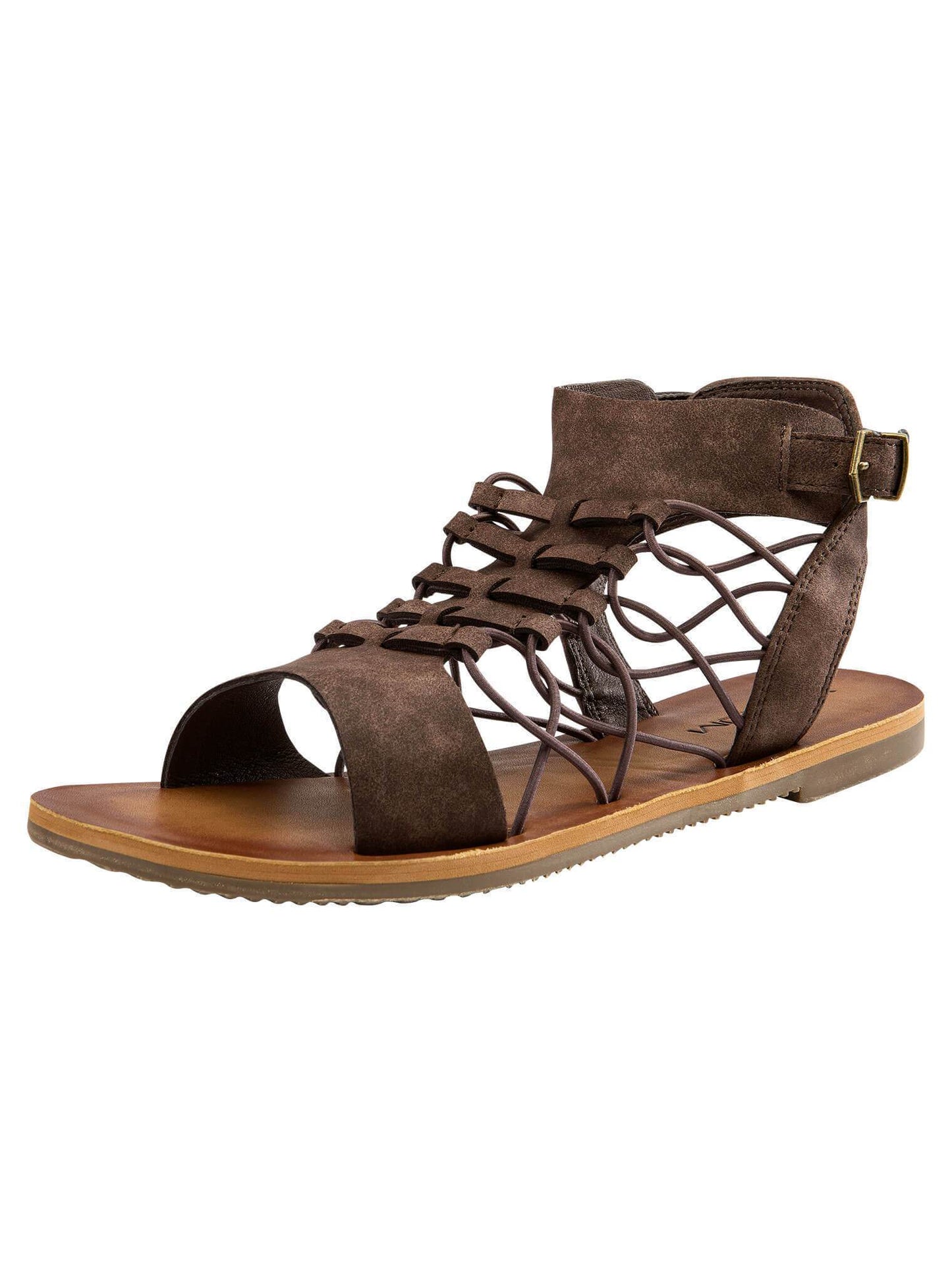 Sandalen mit Vogelmotiv - Braun