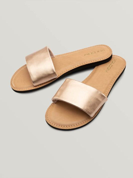 Einfache Slide-Sandalen - Roségold