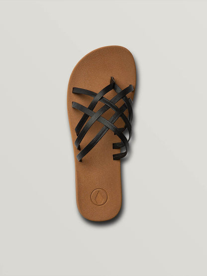 E-Cliner Sandalen mit mehreren Riemen – SCHWARZ
