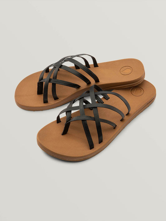 E-Cliner Sandalen mit mehreren Riemen – SCHWARZ