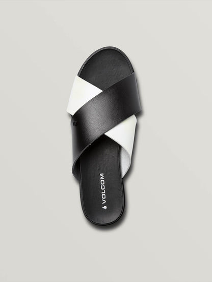 Double cross sandal - BLACK WHITE