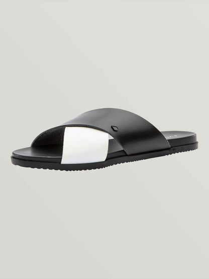 Double cross sandal - BLACK WHITE