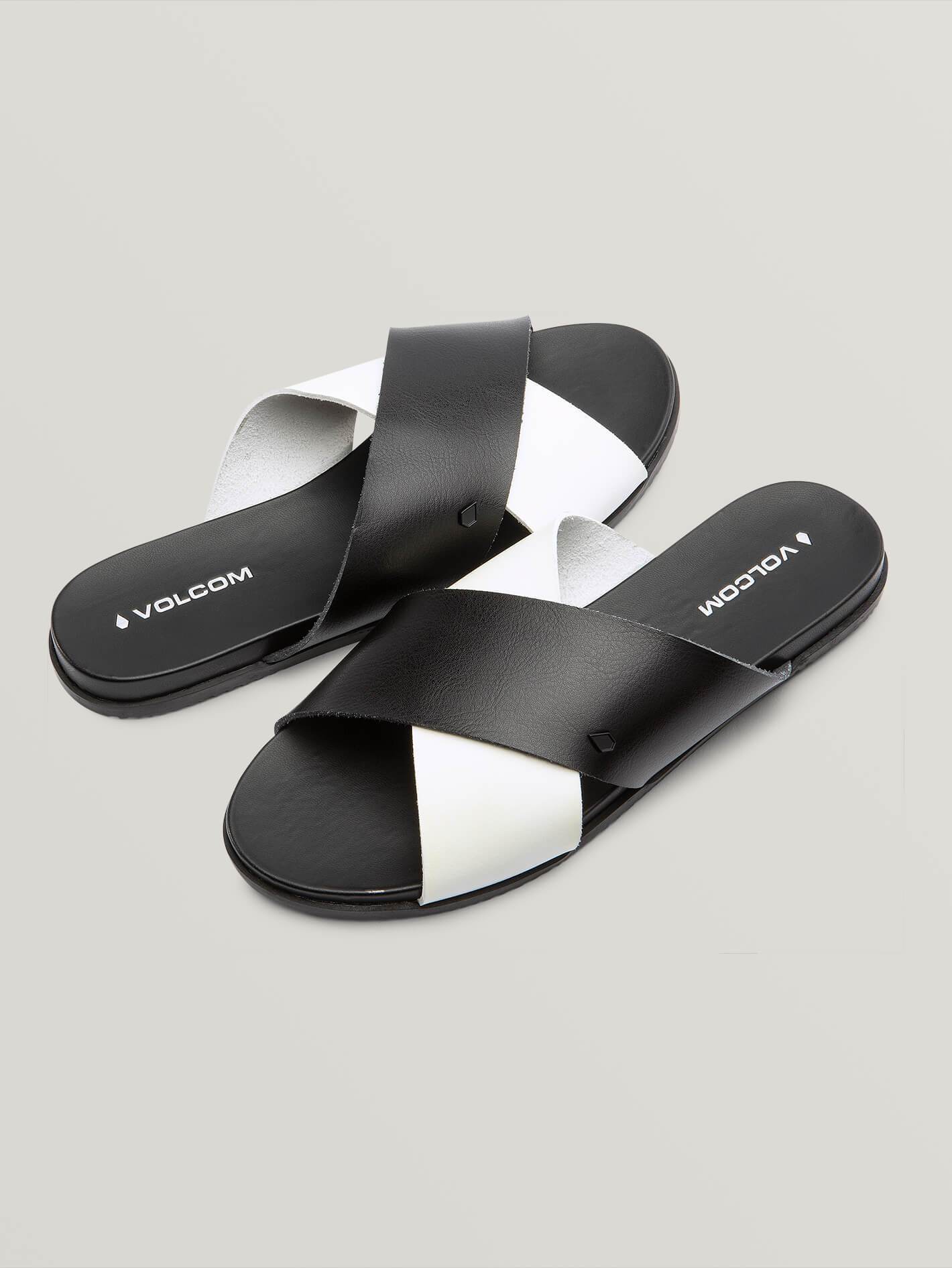 Double cross sandal - BLACK WHITE