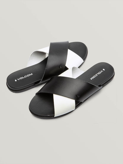 Double cross sandal - BLACK WHITE